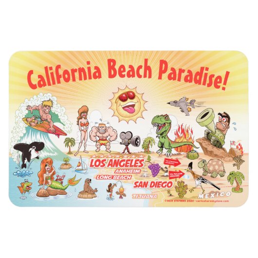 Südkalifornien Beach Paradies Magnet (Horizontal)