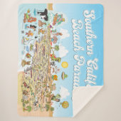 Südkalifornien Beach Paradise Fleece Blanket Sherpadecke (Vorderseite)