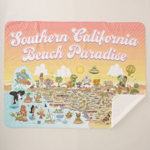 Südkalifornien Beach Paradise Fleece Blanket Sherpadecke