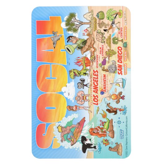 Südkalifornien Beach Paradise Magnet (Vertikal)