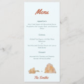 Südkalifornien Hochzeitliches Wasserfarbenmenü Menükarte (Vorderseite)