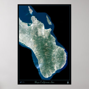 Südkalifornien, Mexiko-Satellitenposter Poster