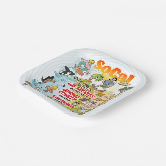 Südkalifornien Pappteller (Gewinkelt)