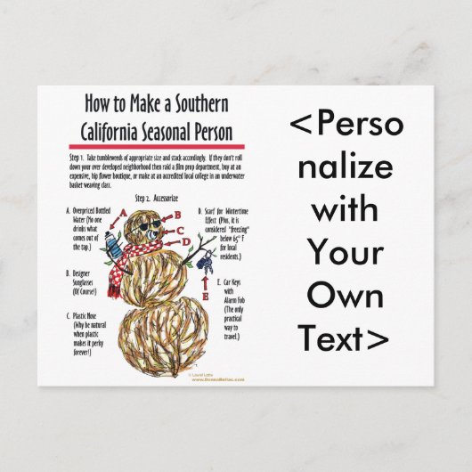 Südkalifornien Saisonkarte Postkarte (Vorderseite)