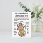 Südkalifornien Saisonkarte Postkarte (Stehend Vorderseite)