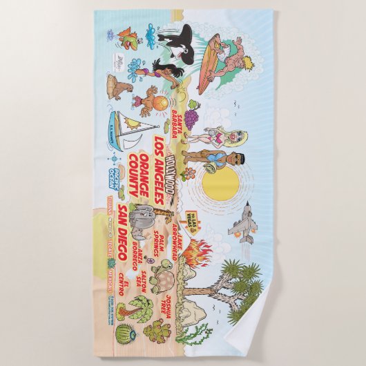 Südkalifornien Strandtuch (Vorderseite)