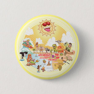Südkalifornischer Cartoon Button