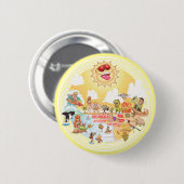 Südkalifornischer Cartoon Button (Vorne & Hinten)
