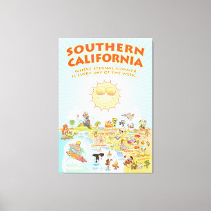 Südkalifornischer Cartoon Leinwanddruck