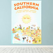 Südkalifornischer Cartoon Leinwanddruck (Insitu (Holzboden))