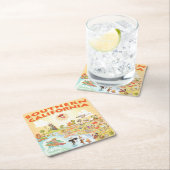 Südkalifornischer Cartoon Square Untersetzer (Vor Ort)