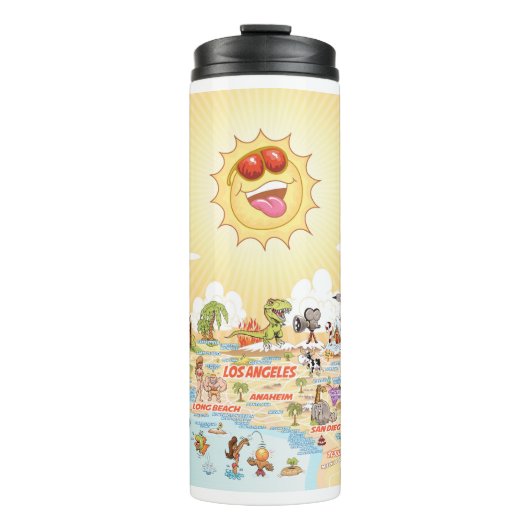 Südkalifornischer Cartoon Thermosbecher (Vorderseite)
