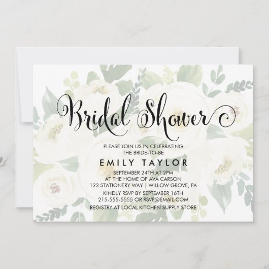 Südkalligrafie | Abgeblendetes Brautparty Einladung (Vorderseite)