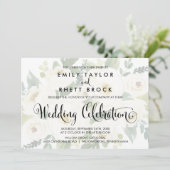 Südkalligrafie verblasste Blumenhochzeit Einladung (Stehend Vorderseite)