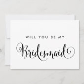 Südkalligrafie wird meine Bridesmaid sein Einladung (Vorderseite)