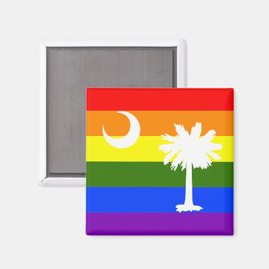 SÜDKAROLINA LGBT RAINBOW PRIDE FLAG MAGNET (Vorderseite/Rückseite)