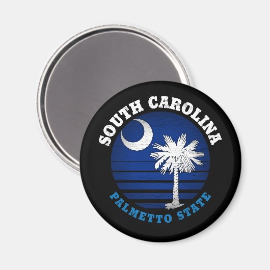 SÜDKAROLINA PALMETTO STAAT FLAG MAGNET (Vorderseite/Rückseite)
