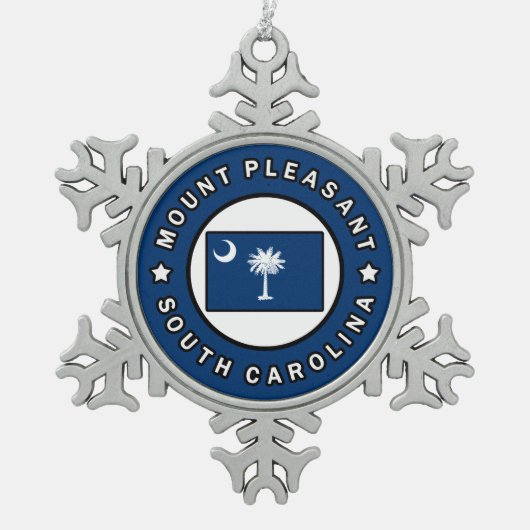 Südkarolina Schneeflocken Zinn-Ornament (Vorderseite)