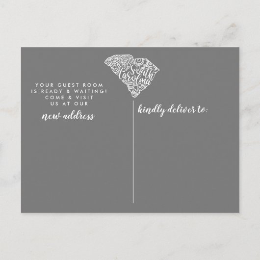 SÜDKAROLINA-Staat - Ankündigungskarte Ankündigungspostkarte (Rückseite)