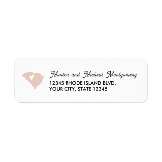 SÜDKAROLINA Staat Karte mit Herz - JEDE FARBE (Vorne)