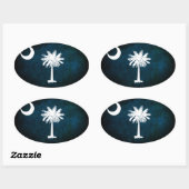 Südkarolinan-Flagge Ovaler Aufkleber (Blatt)