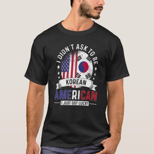 Südkorea - Amerikanische Flaggen T-Shirt (Vorderseite)