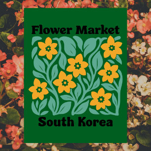 Südkorea-Blumenmarkt-Gelbe Blüten Floral Postkarte