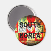 Südkorea Circle Magnet (Vorderseite/Rückseite)