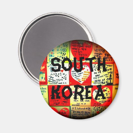 Südkorea Circle Magnet (Vorderseite/Rückseite)