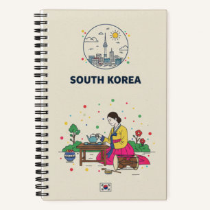 Südkorea-Erbe & Hanbok-Tea-Zeremonie-Foto Notizblock