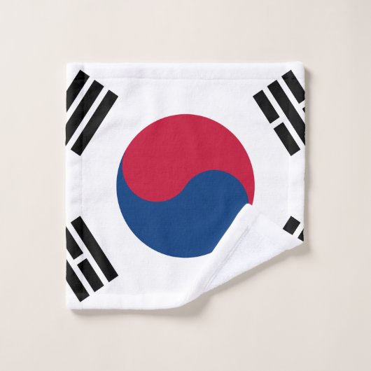 Südkorea-Flagge Badhandtuch Set (Waschlappen)
