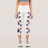 Südkorea-Flagge Capri Leggings (Vorderseite)