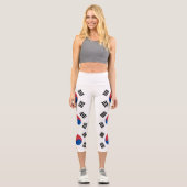 Südkorea-Flagge Capri Leggings (Vorderseite)