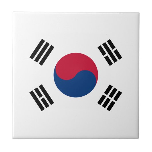 Südkorea-Flagge Fliese (Vorderseite)