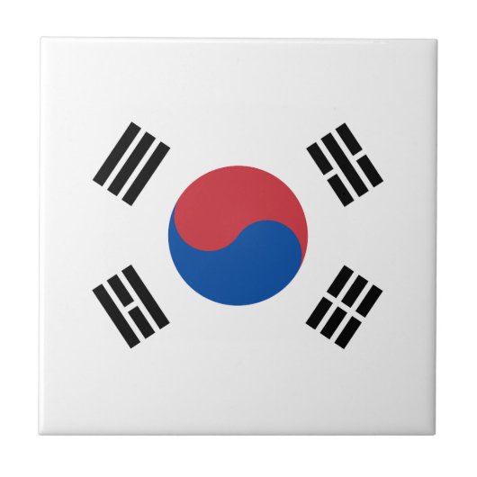 Südkorea-Flagge Fliese (Vorderseite)