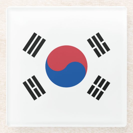 Südkorea-Flagge Glasuntersetzer (Vorderseite)