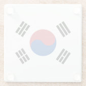 Südkorea-Flagge Glasuntersetzer (Rückseite)