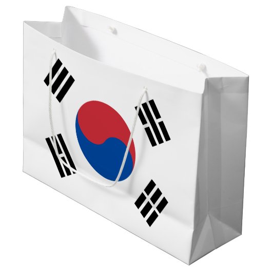 Südkorea-Flagge Große Geschenktüte (Vorderseite Schrägansicht)
