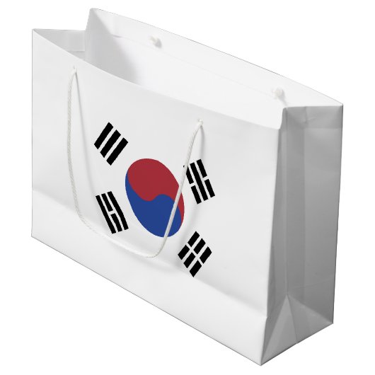 Südkorea-Flagge Große Geschenktüte (Vorderseite Schrägansicht)