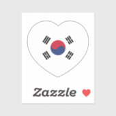 Südkorea-Flagge Herz Aufkleber (Blatt)