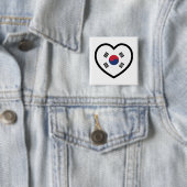 Südkorea-Flagge Herz Button (Beispiel)