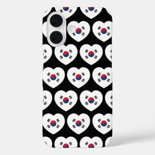 Südkorea-Flagge Herz iPhone 16 Hülle