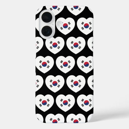 Südkorea-Flagge Herz Case-Mate iPhone Hülle (Rückseite)