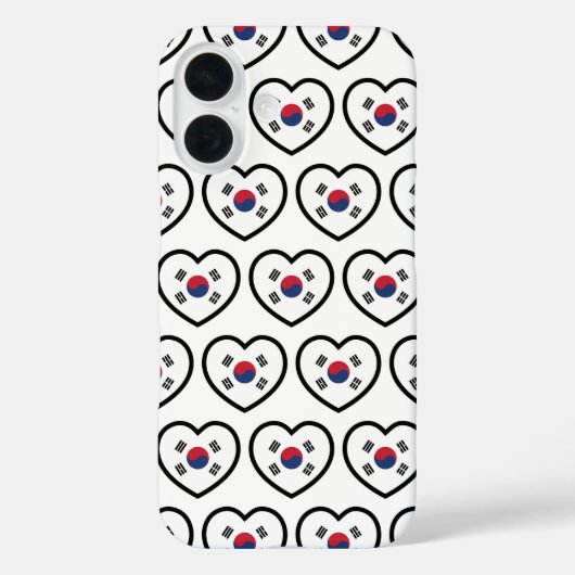 Südkorea-Flagge Herz Case-Mate iPhone Hülle (Rückseite)