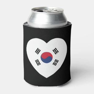 Südkorea-Flagge Herz Dosenkühler