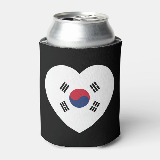 Südkorea-Flagge Herz Dosenkühler (Kanne Vorderseite)