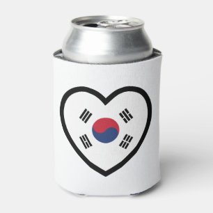Südkorea-Flagge Herz Dosenkühler