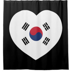 Südkorea-Flagge Herz Duschvorhang