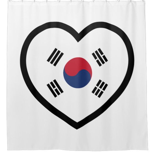 Südkorea-Flagge Herz Duschvorhang (Vorderseite)