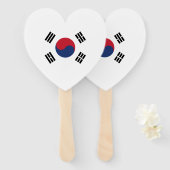Südkorea-Flagge Herz Fächer (Vorne und Hinten)
